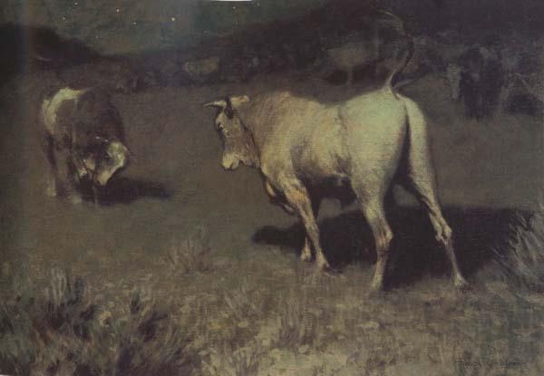 Frederic Remington Moaning of the Bulls (mk43) oil painting image